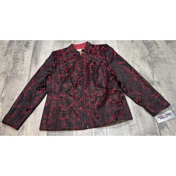Allison Daley Blazer Suit Jacket Womens 6P Petite Red Romance Zip Up Pockets NEW - Picture 4 of 10
